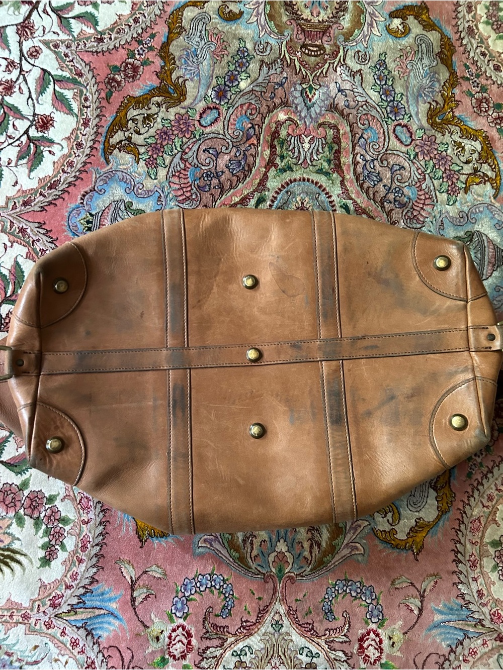 Allen Edmonds USA Made Brown Saddle Leather Weekend Duffle - Picture 3 of 8
